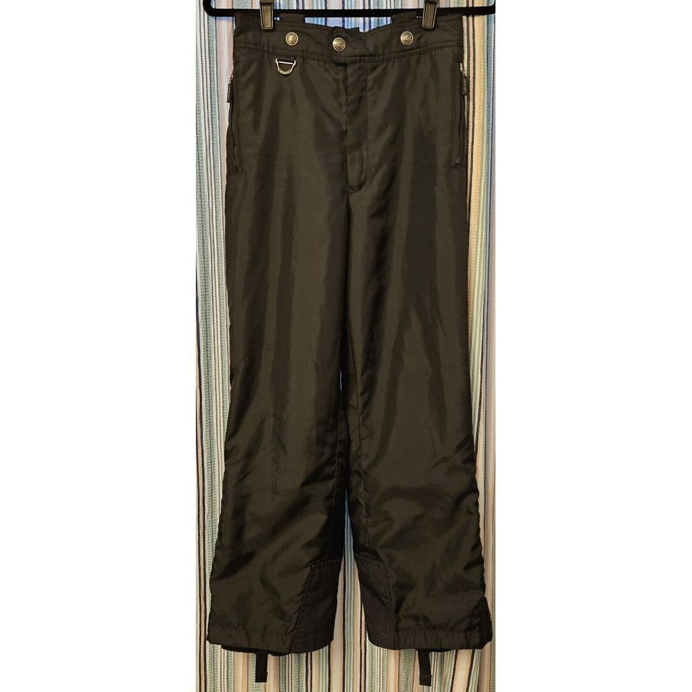 Spyder Kids Snow Pants‎ Sz 16 Black Ski Snowboard Winter Zip Pockets Logo